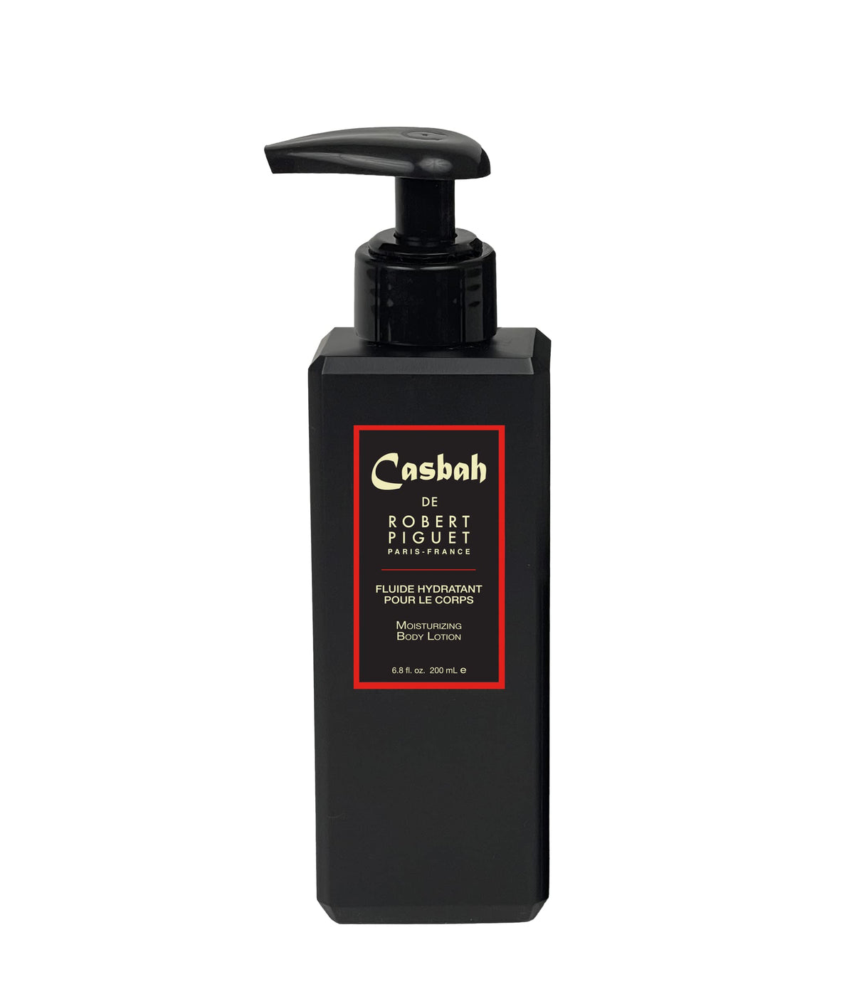 Robert Piguet Casbah moisturizing lotion bottle front for everyday hydration and unisex scent