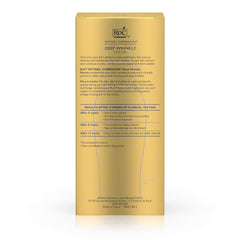 Close-up of RoC deep wrinkle serum on skin texture.
