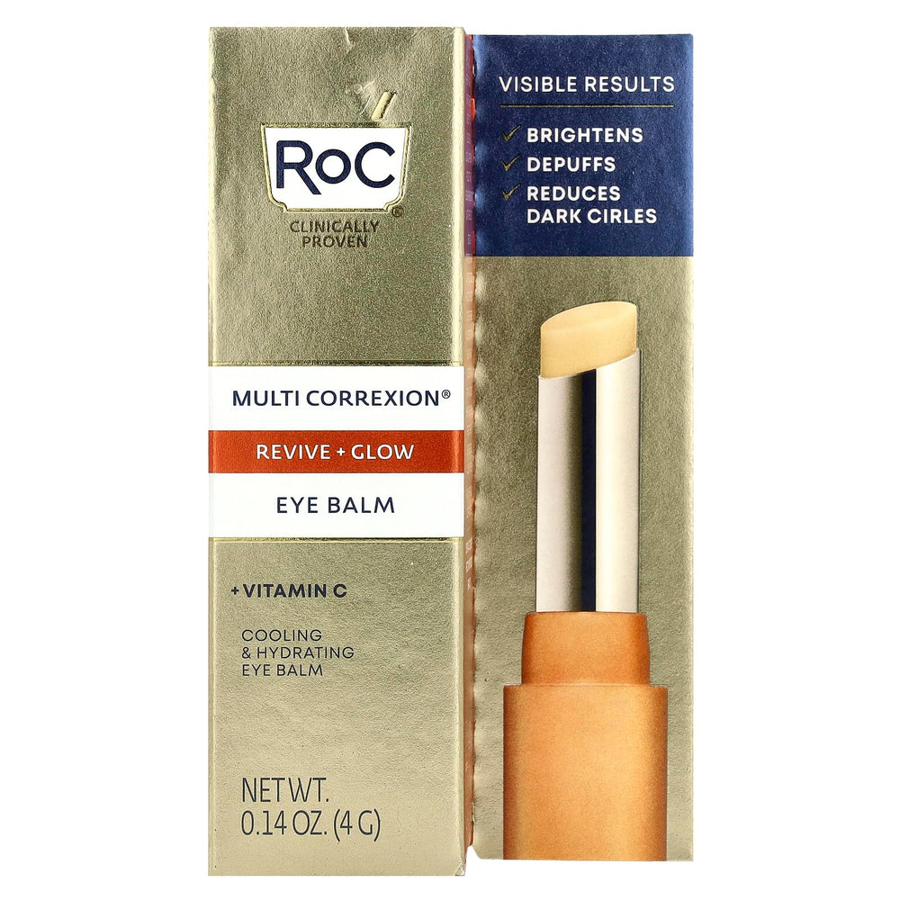 RoC Revive & Glow Eye Balm applying under the eye for a brightened, refreshed look.