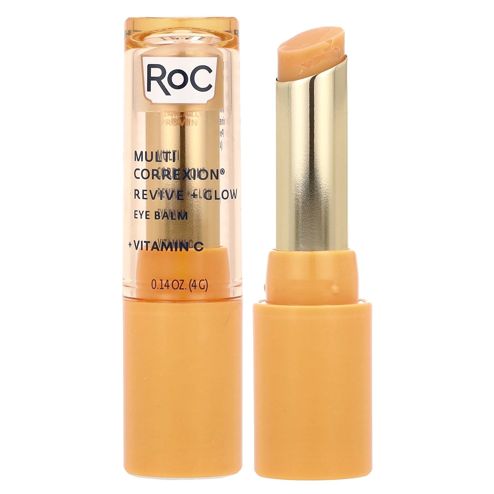 RoC Multi Correxion Revive & Glow Eye Balm stick provides cooling hydration for refreshed eyes.
