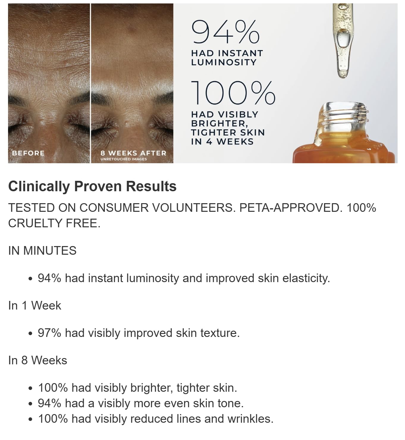 RoC vitamin C peptide complex illustration emphasizes brightening power