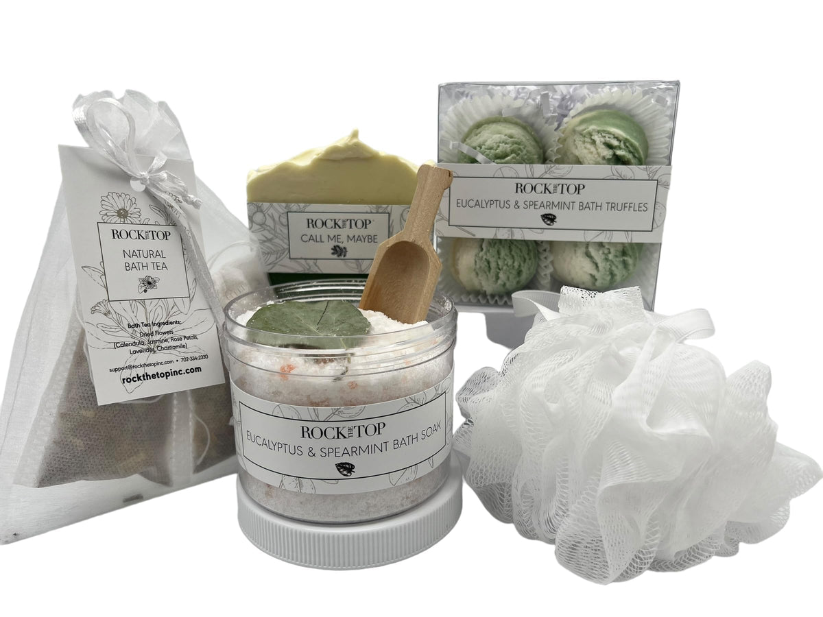 Rock the Top eucalyptus spearmint bath bombs for spa-like relaxation at home