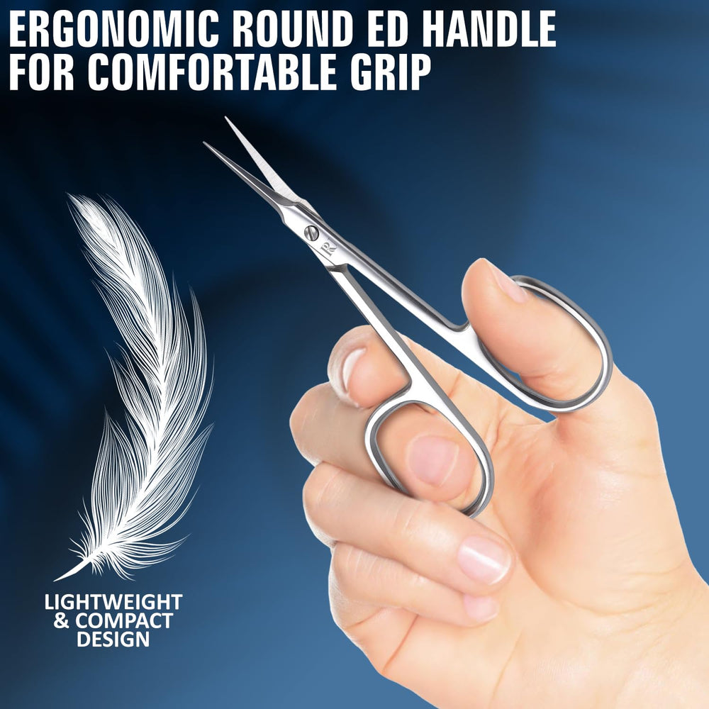 Rockville Unlimited compact travel-ready scissors fit in makeup bags for grooming on the go.
