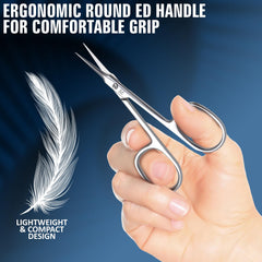 Rockville Unlimited compact travel-ready scissors fit in makeup bags for grooming on the go.