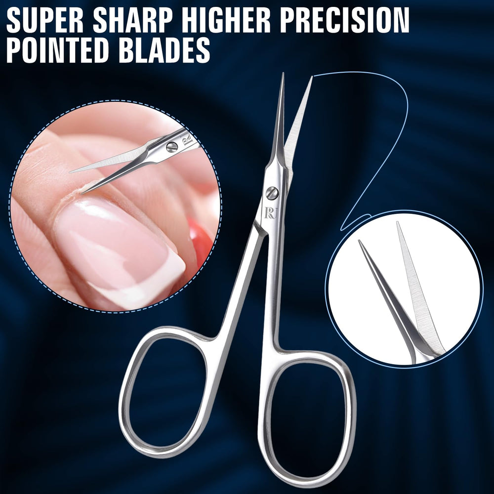Rockville Unlimited micro-tip scissors with pointed blades for brows and detail work.