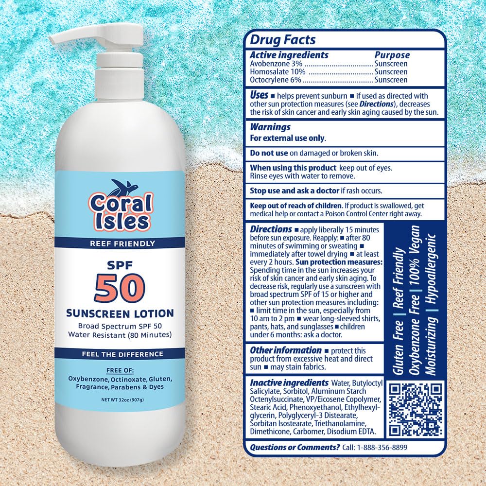 Rocky Mountain Sunscreen Coral Isles bulk quart size highlights group protection.