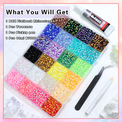 RODAKY DIY nail art crystal gems kit for easy decorating.