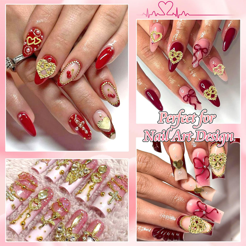 RODAKY gold heart nail charm style 7 for charming Valentine's-inspired nails