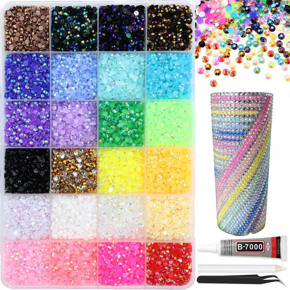 RODAKY resin jelly rhinestones in 24 colors shine for dazzling nail art and craft projects.