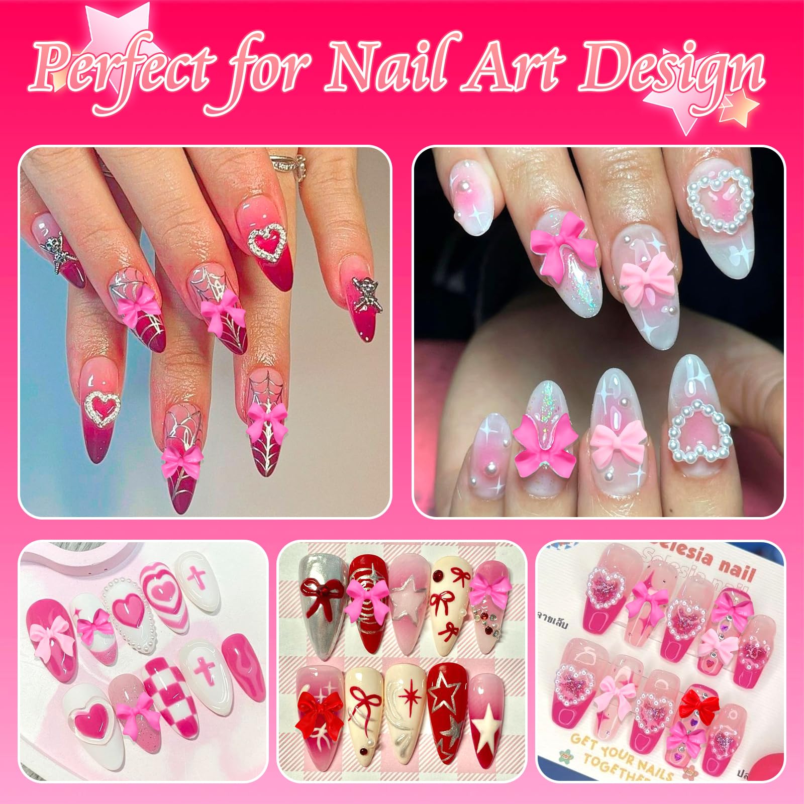 RODAKY easy-to-use resin charms on glossy natural nails
