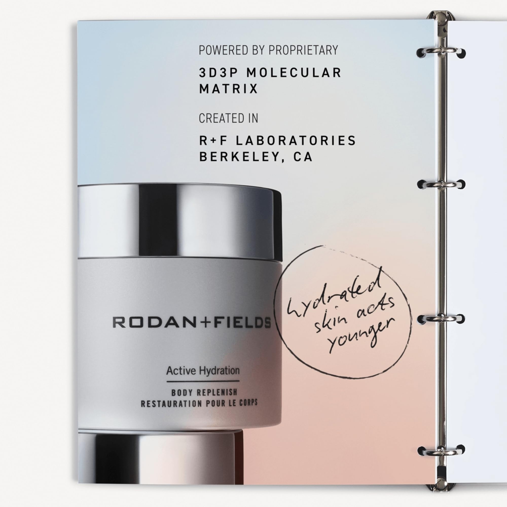 RODAN + FIELDS Active Hydration application spread — easy, even body moisture coverage.