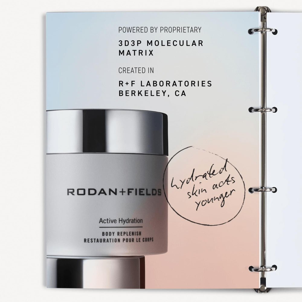 RODAN + FIELDS Active Hydration application spread — easy, even body moisture coverage.