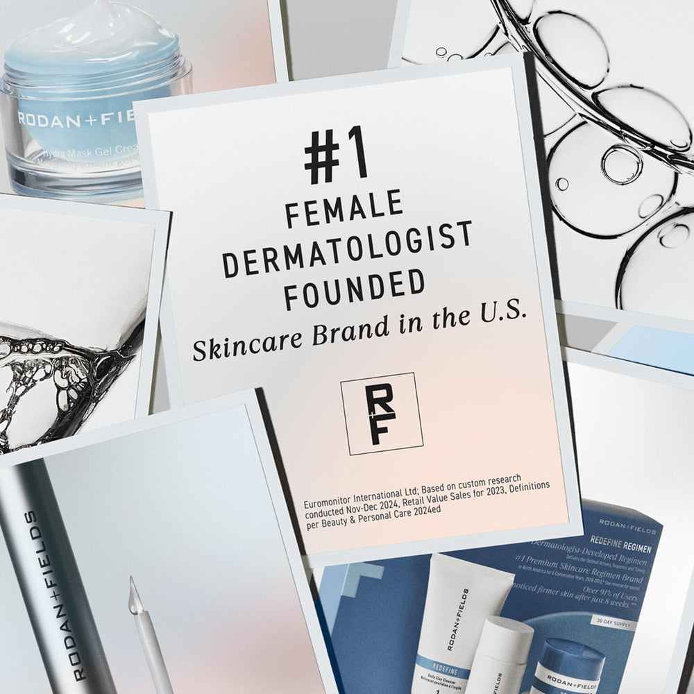 Rodan + Fields Lash Boost Serum applied along the eye area showing quick absorption.