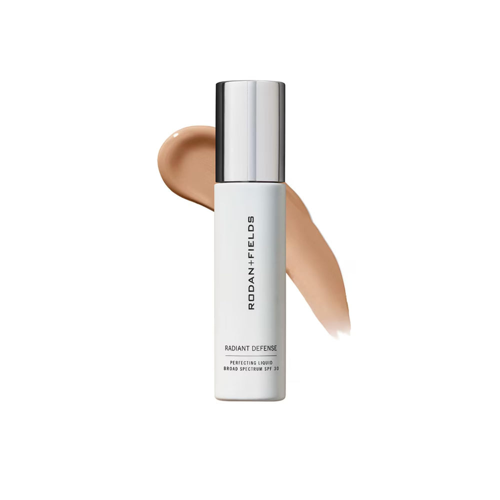 Rodan + Fields Radiant Defense packaging bottle with SPF 30 for daily sun protection.