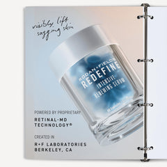 Rodan + Fields Redefine Intensive Renewing Serum texture swirl showcases rich vitamin A blend