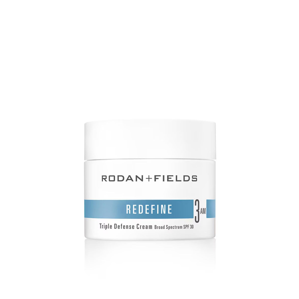 Rodan + Fields redefine triple defense cream SPF 30 bottle offers 2-in-1 daily moisturizer and sunscreen.