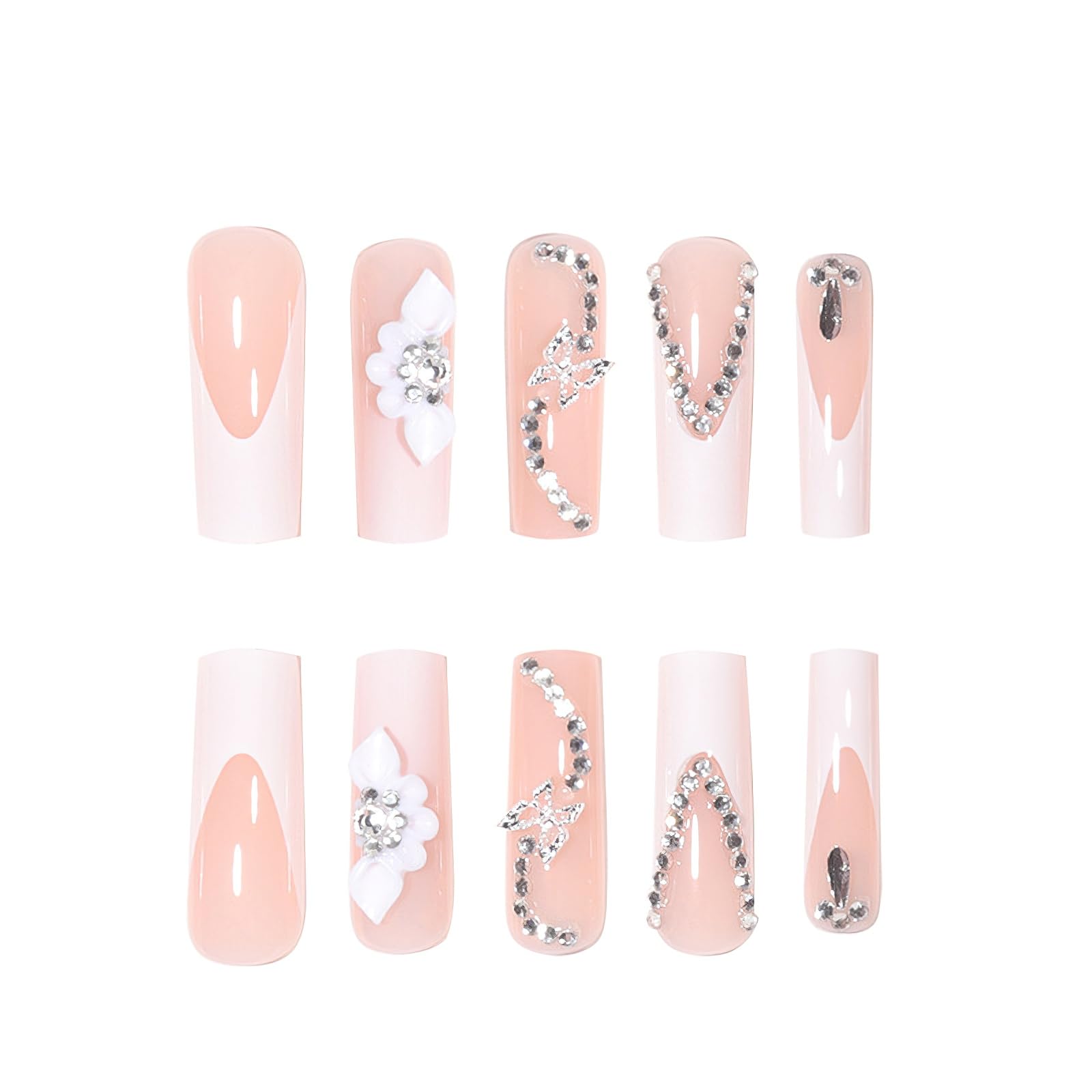 ROFIBUT 24-piece press-on nails kit for complete manicure