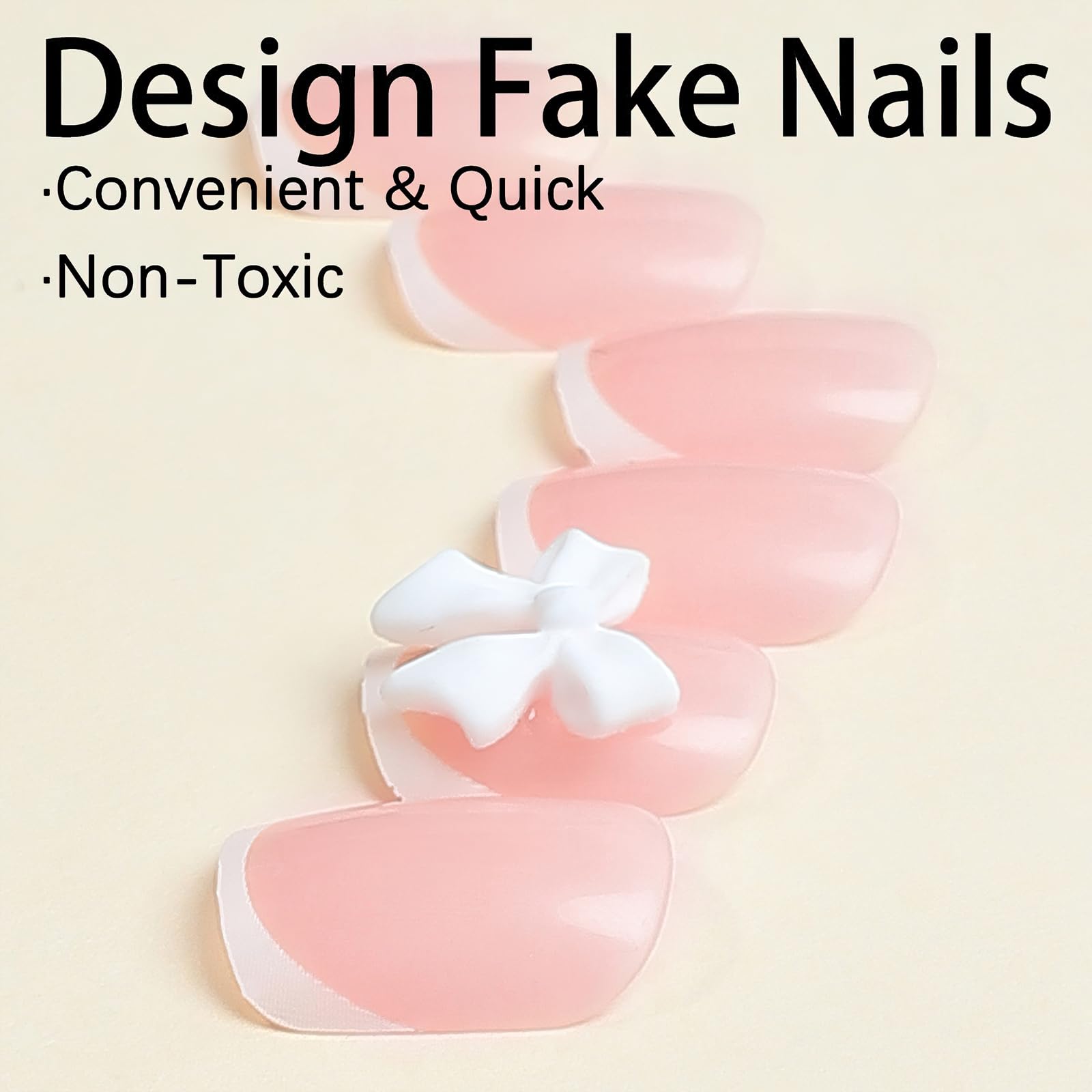 ROFIBUT French tip full-cover nails for an effortless chic look.