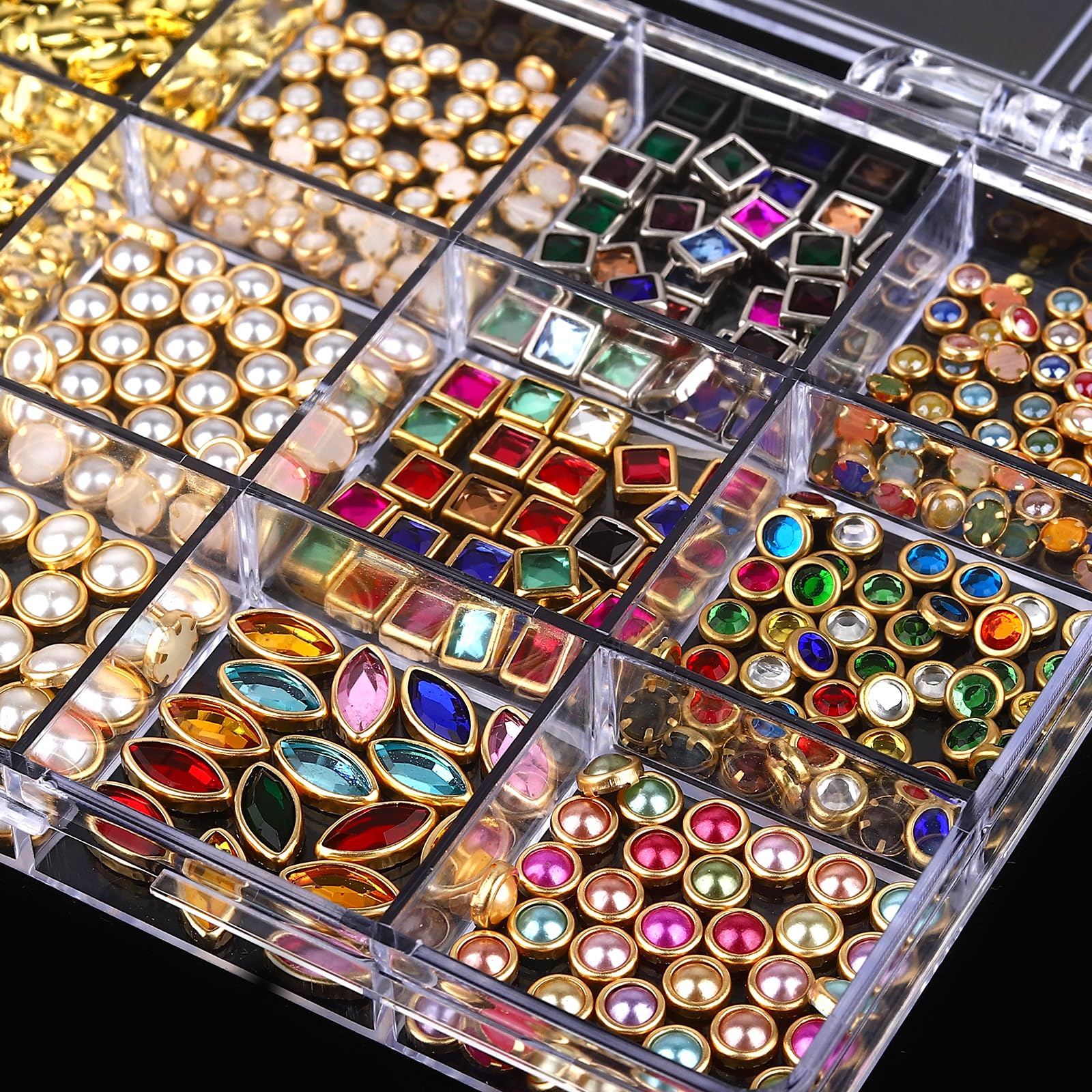 ROFIBUT Square-round 3D nail charms add elegant detail to nails.