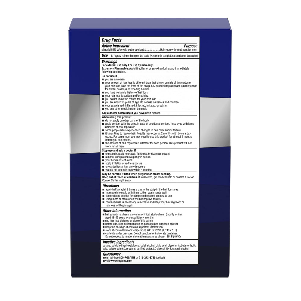 Rogaine 3-month supply packaging indicating long-term treatment.