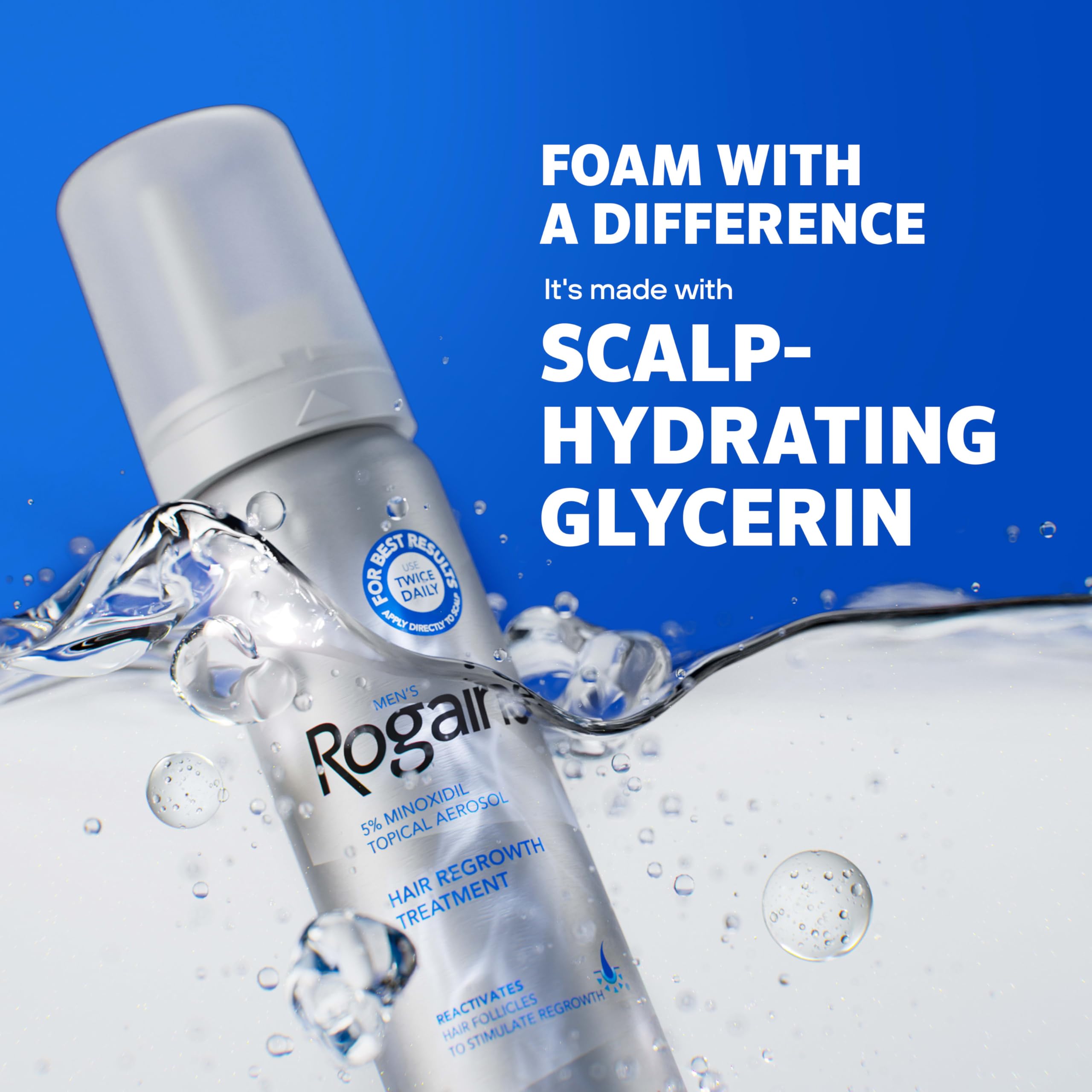 Rogaine foam applied to scalp illustrating targeted thinning area use.