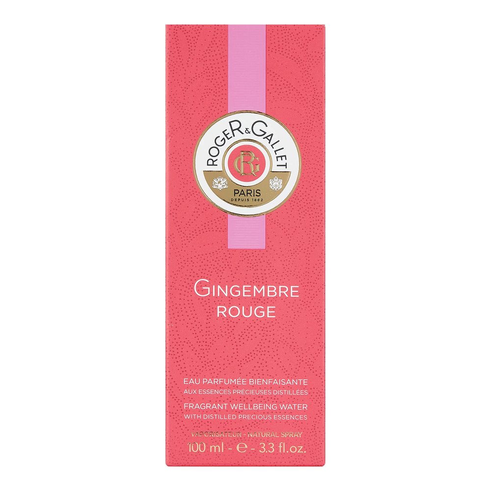 Roger & Gallet Ginger Red bottle top, spritz-ready packaging