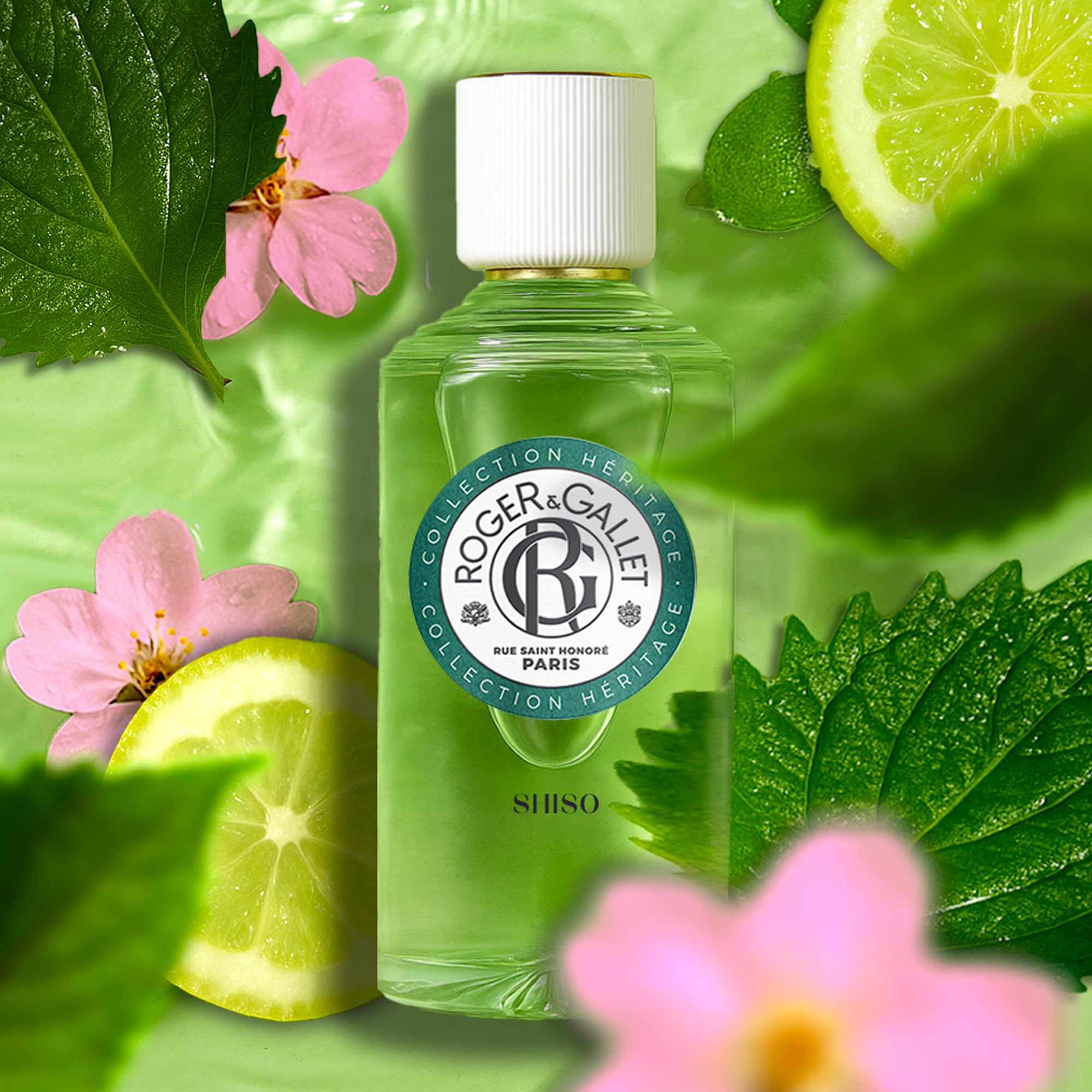 Roger & Gallet Shiso Fragrant Water spray mist for easy, even coverage.