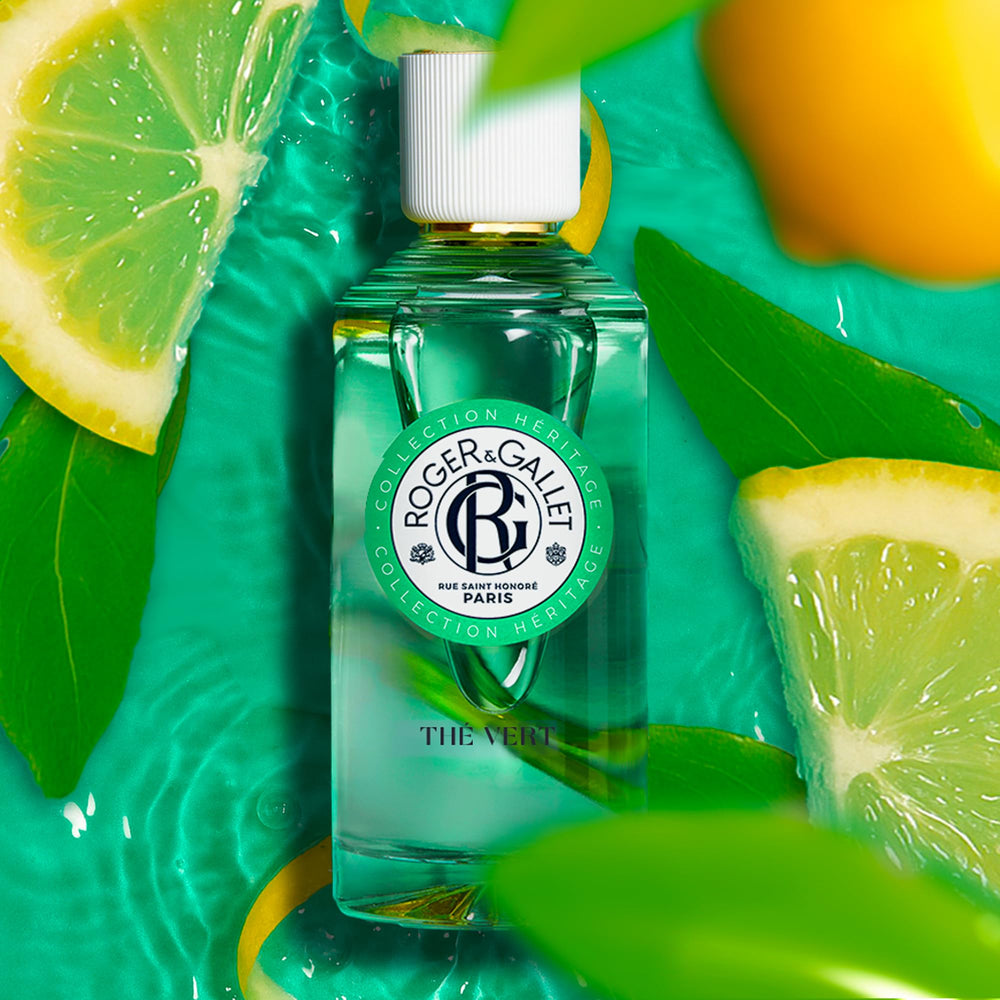 ROGER AND GALLET THE VERT green tea spray delivering a light, wearable aroma.