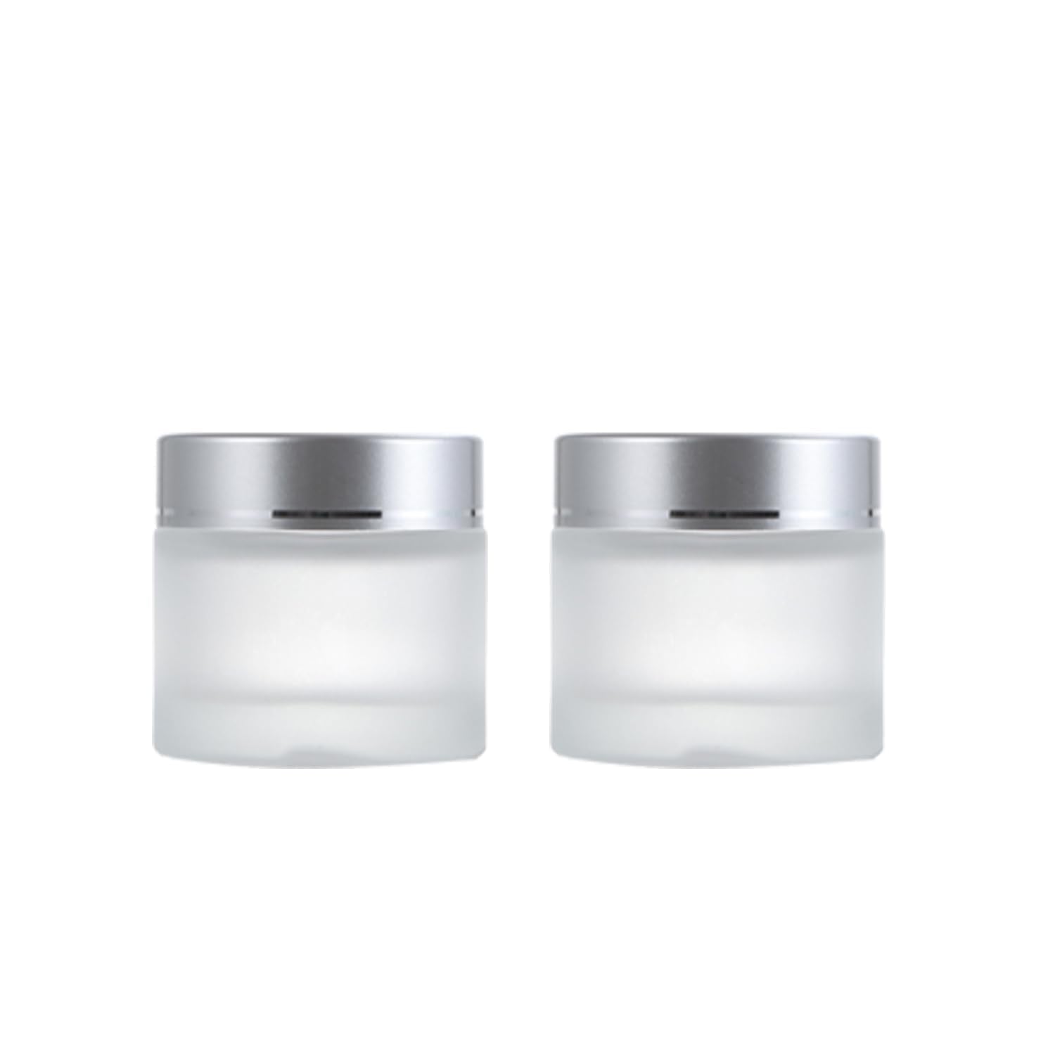 ROHIJALE 60ml frosted glass jar with silver lid ideal for daily skincare storage.