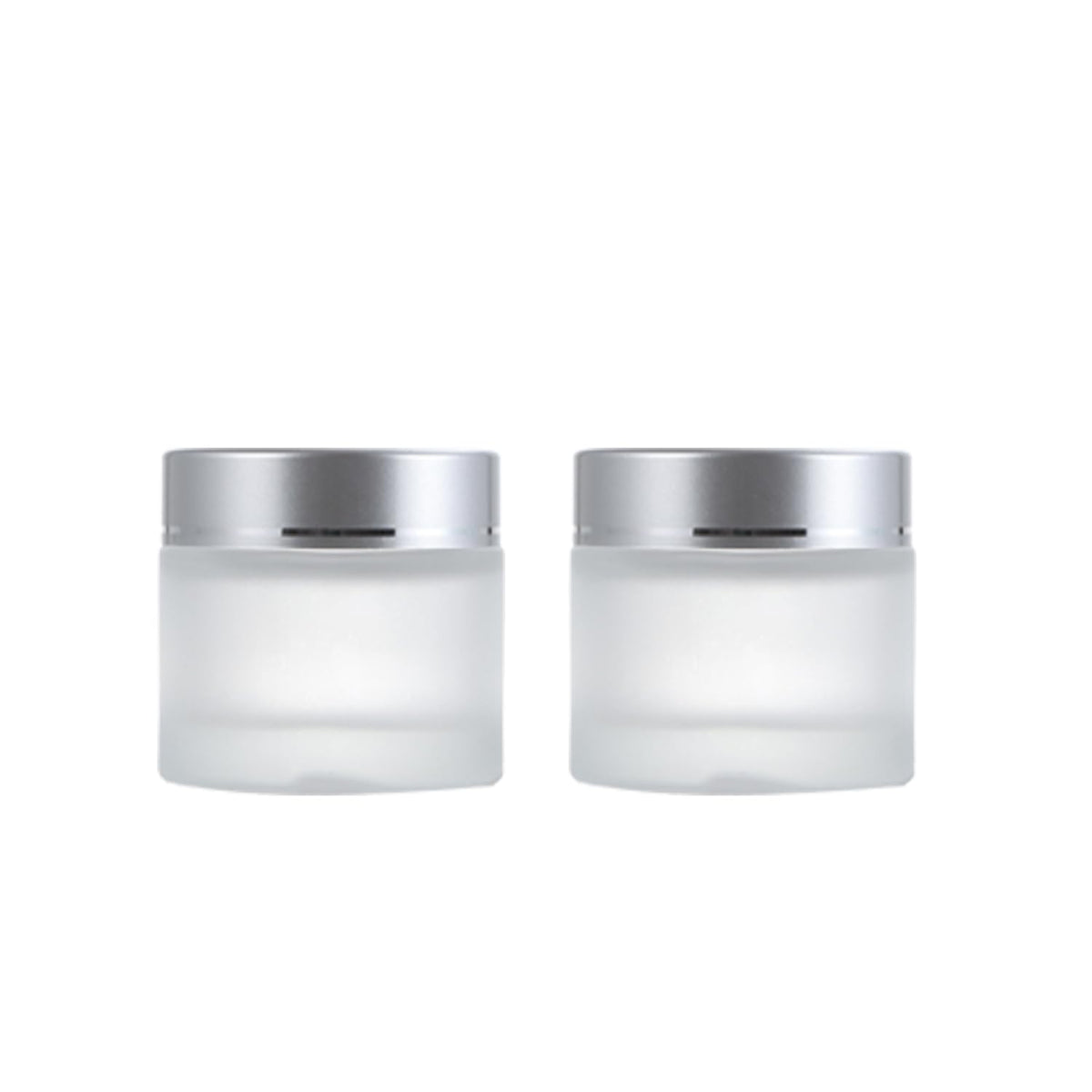 ROHIJALE 60ml frosted glass jar with silver lid ideal for daily skincare storage.