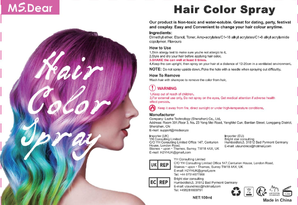 ROHVEMJ Gray Hair Spray Color worn without gloves for convenience.