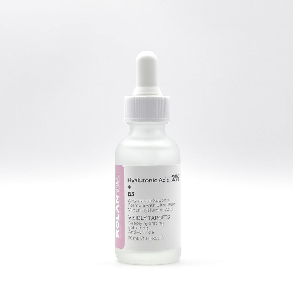 ROLANYIN serum on a minimalist bathroom shelf
