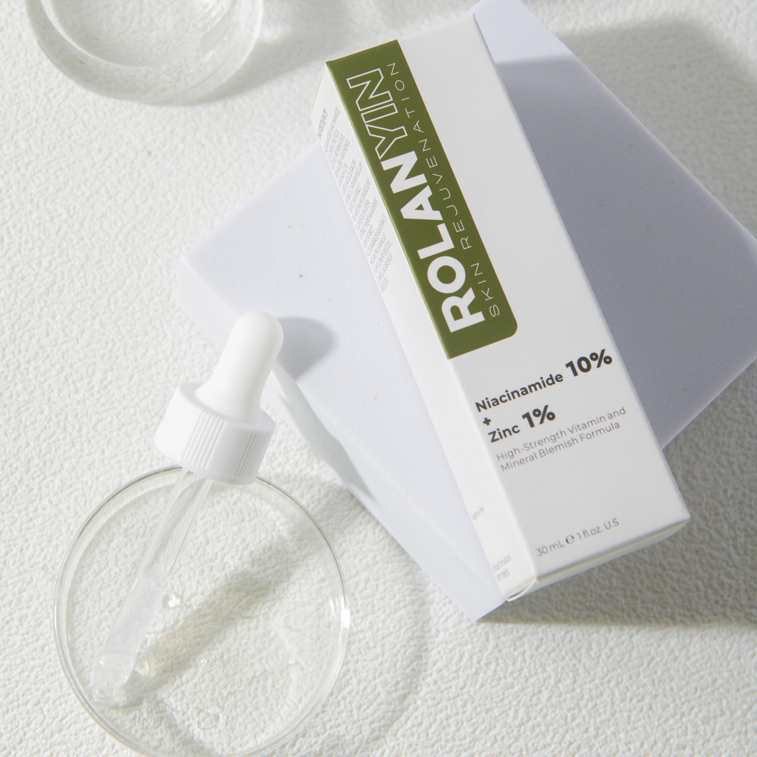 ROLANYIN serum applied to hand for daily skincare routine