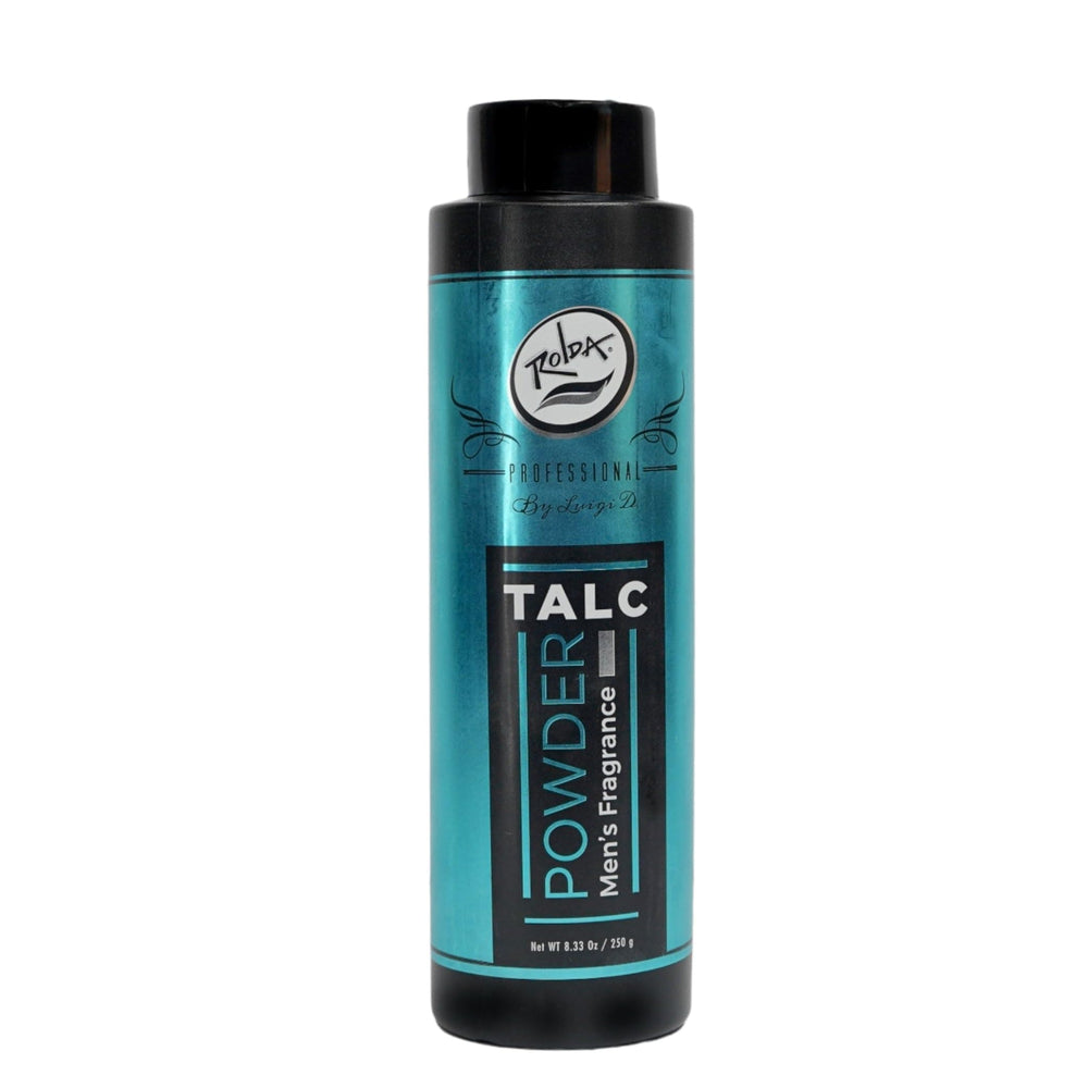 Rolda barber talc powder bottle front view for a clean after-shave routine