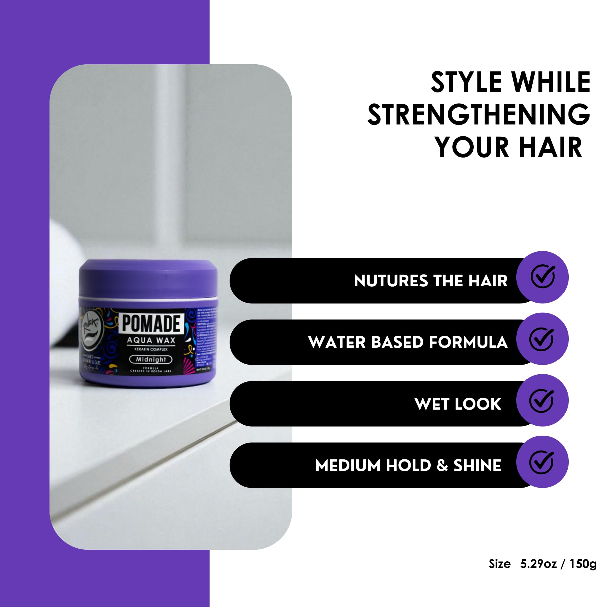 Rolda Midnight Hair Pomade barber station scene conveys professional performance