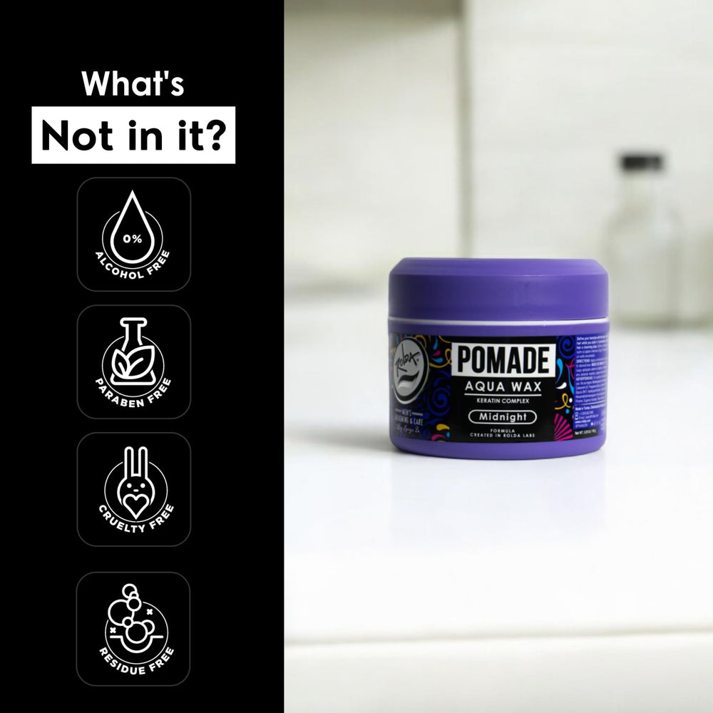 Rolda Midnight Hair Pomade packaging box signals premium design