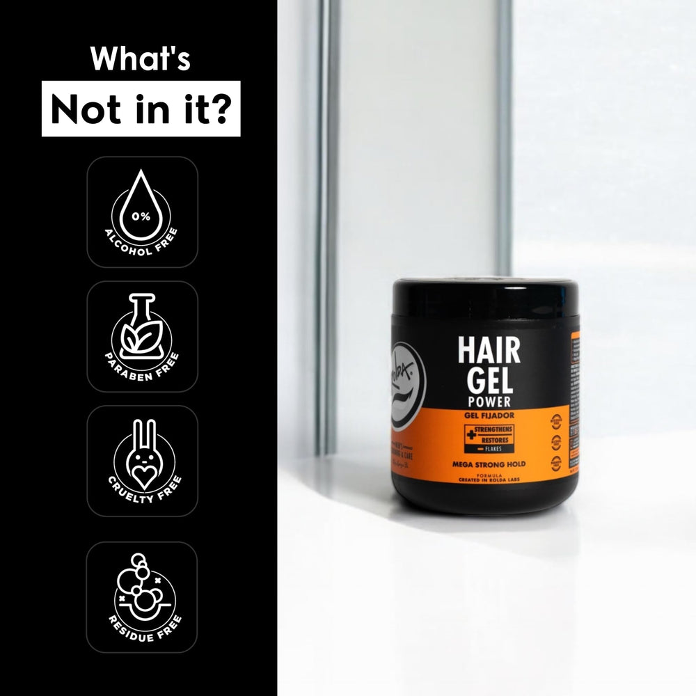 Rolda Power Strong Hold Gel cleans out easily and leaves shine.