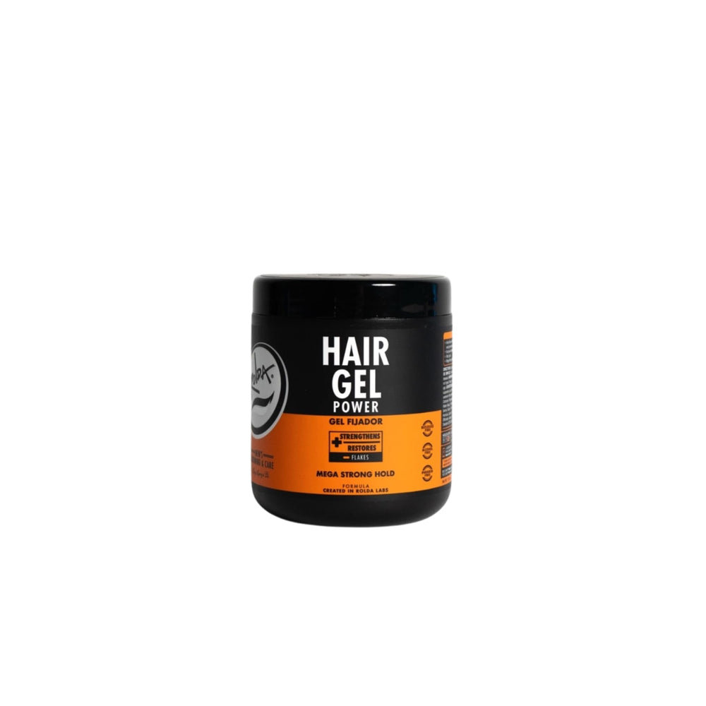 Rolda Power Styling Gel bottle front view showing premium texture and masculine scent.