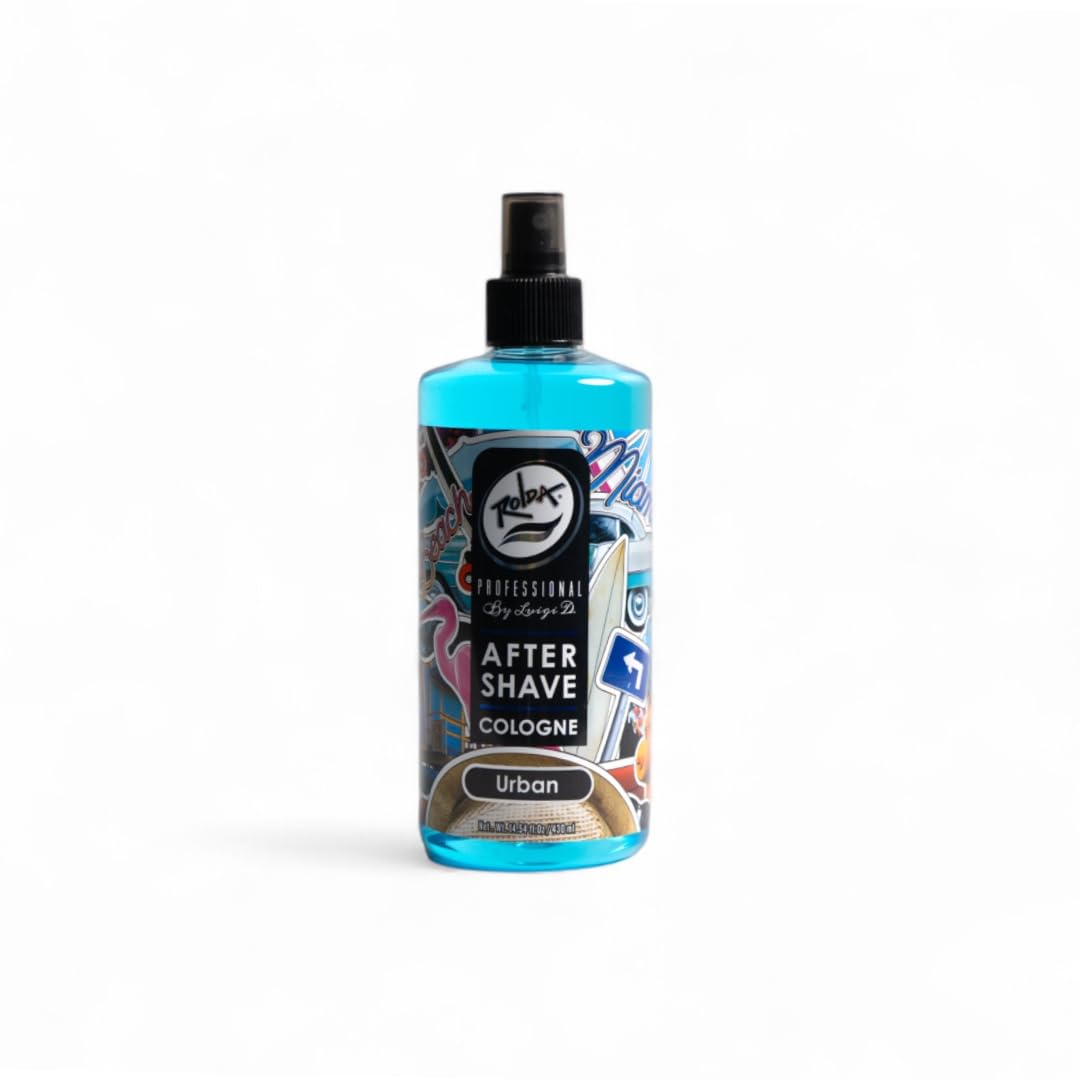 Rolda Urban After Shave Tonic bottle top close-up, cooling post-shave sensation.