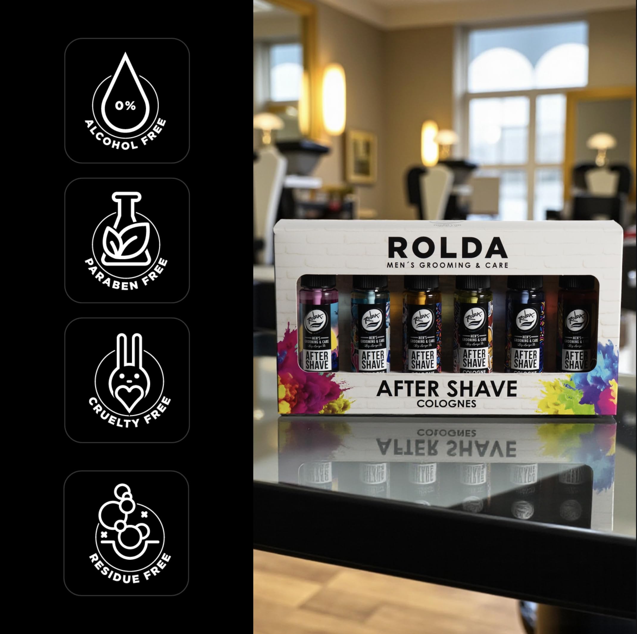 Rolda Urban Collection display emphasizing fragrance and daily use.