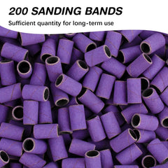 Rolybag storage bucket holds sanding bands, portable organization for salon or home use.