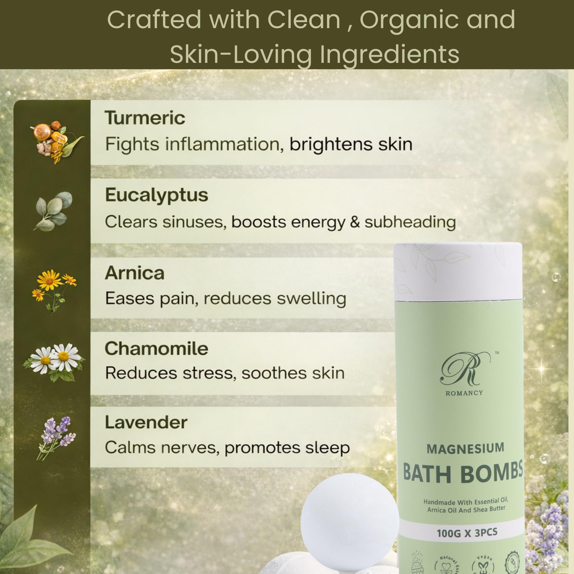Romancy handcrafted New York bath bombs highlight luxury, quality, and spa rituals.