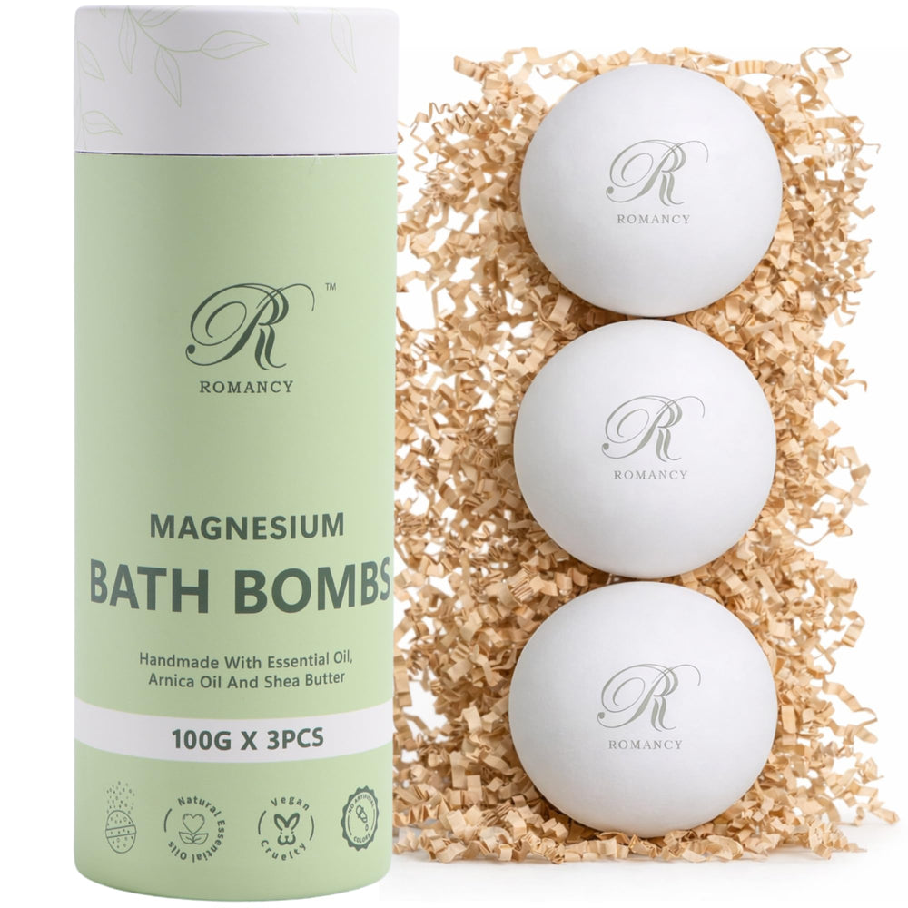 Romancy magnesium bath bombs xl gift box, luxurious self-care gift experience.