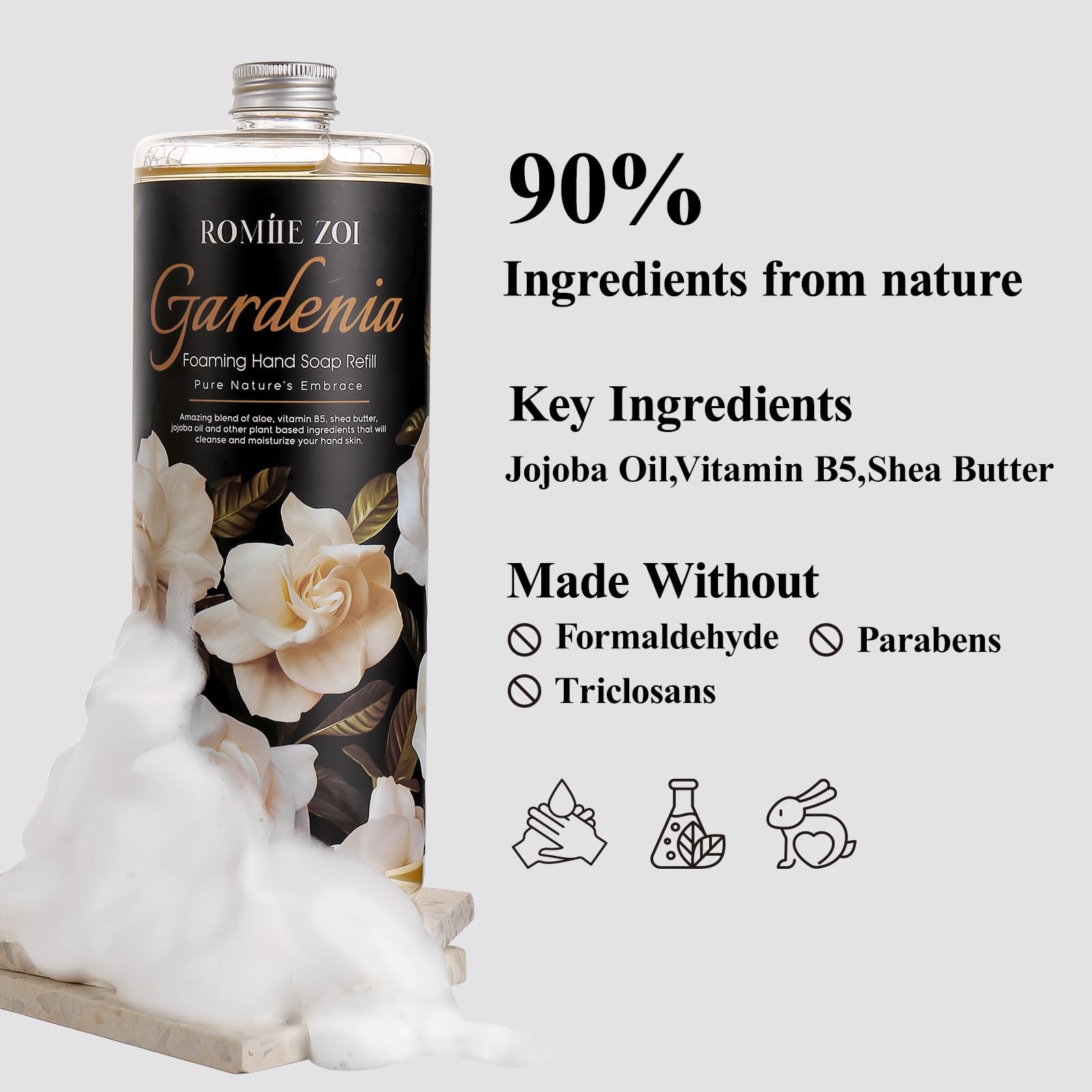 ROMIIE ZOI bulk soap set displayed in kitchen or bathroom