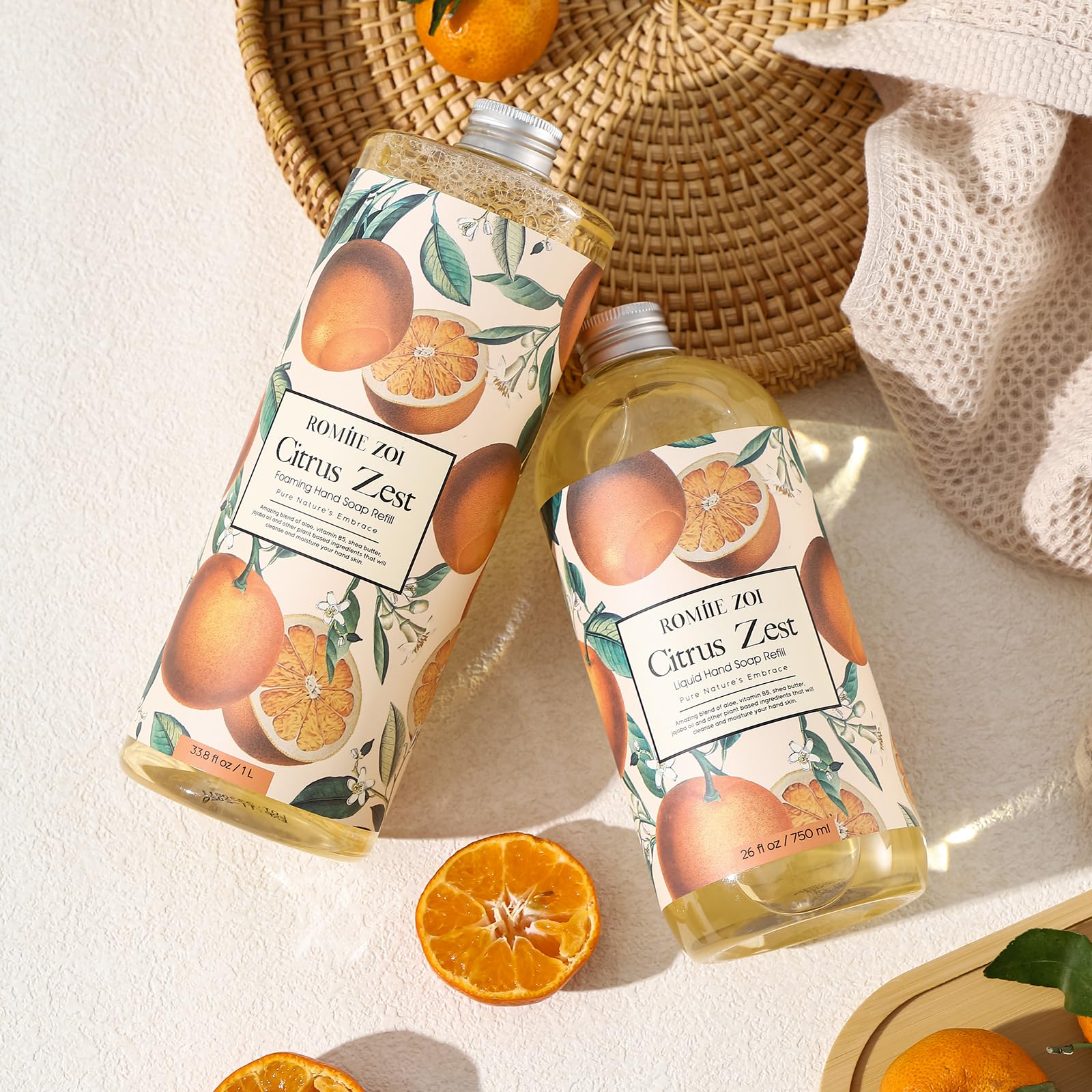 ROMIIE ZOI packaging close-up emphasizing refill convenience and value