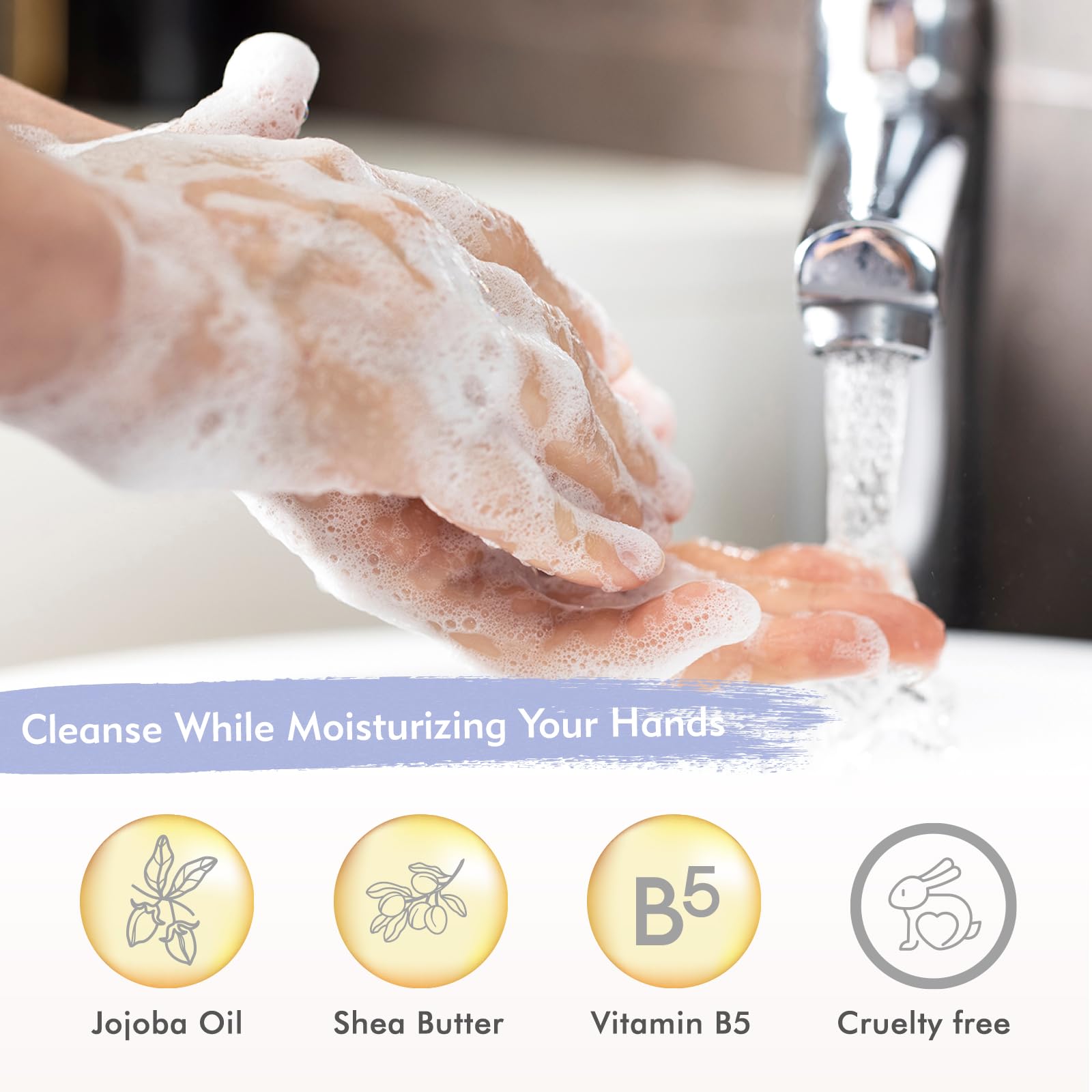 ROMIIE ZOI Gentle moisturizing formula keeps hands soft after washing.