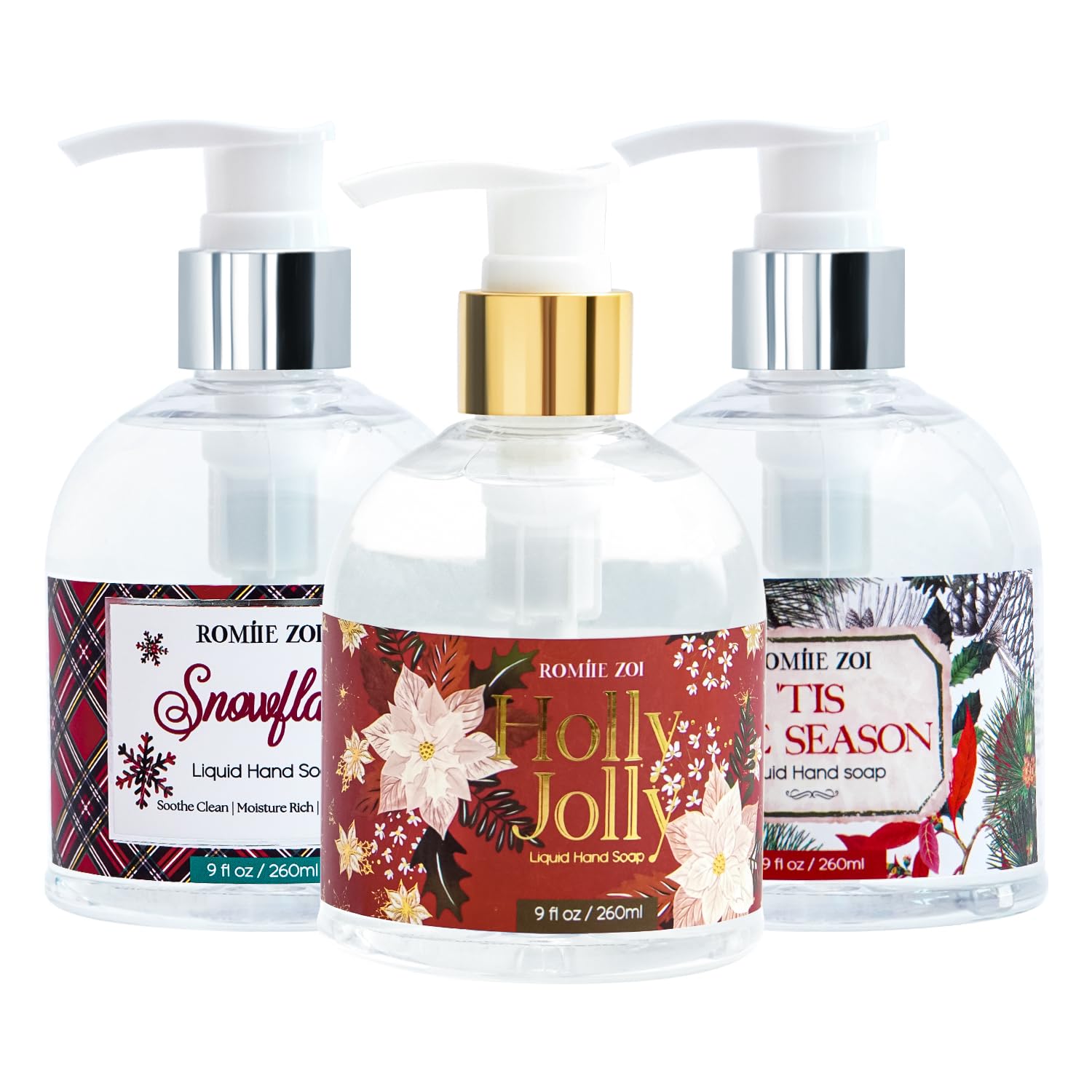 ROMIIE ZOI Christmas hand soap bottle with festive scent for the home