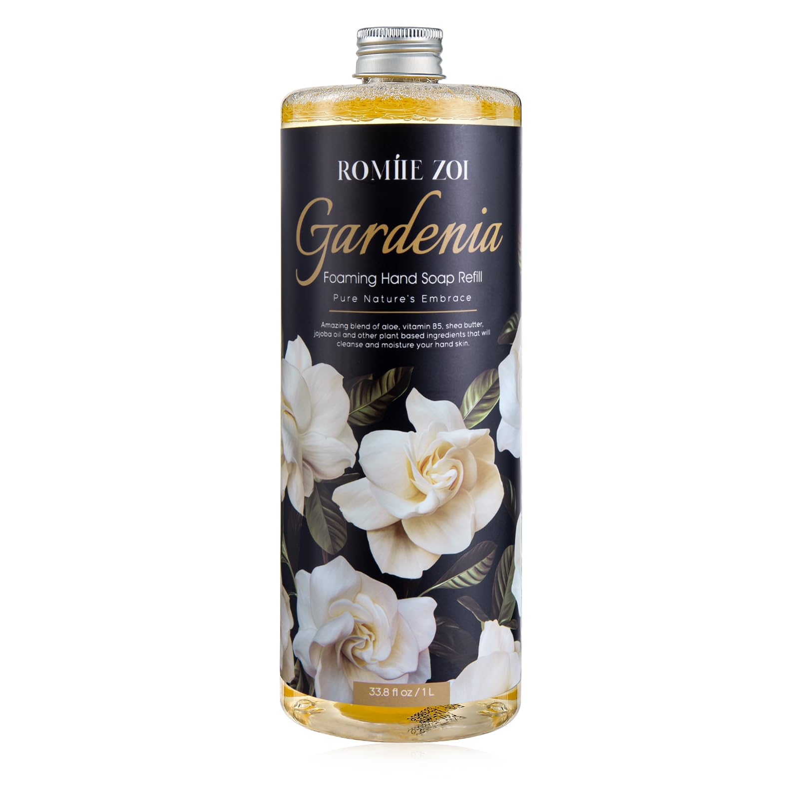 ROMIIE ZOI foaming hand soap gardenia bottle offers long lasting freshness and easy refills