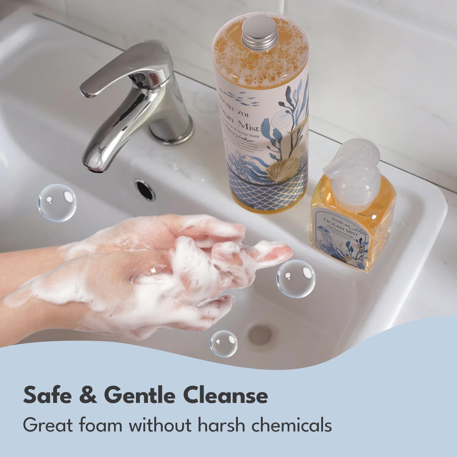 ROMIIE ZOI organic plant-based hand soap suitable for sensitive skin.