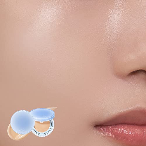 rom&nd Bare Water Cushion application on face, quick moisture boost for seamless complexion